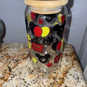 custom Mickey Mouse glass can cup